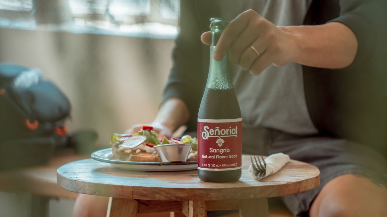 Man enjoying sangria solo