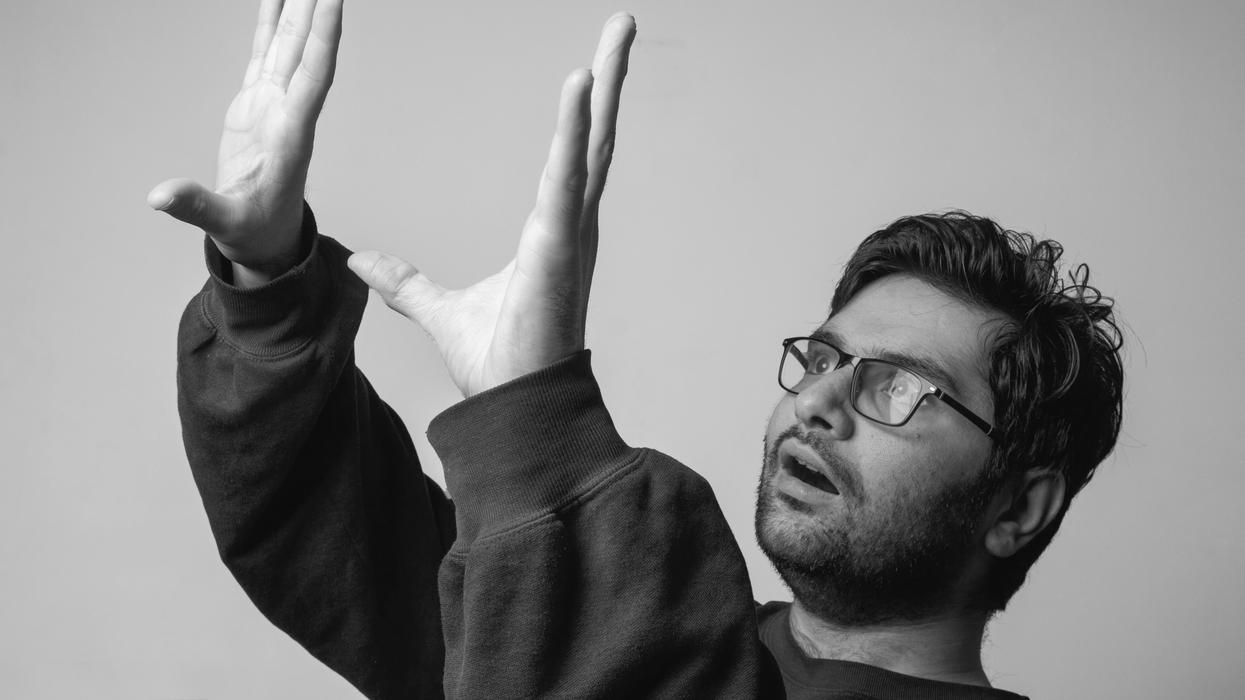 Man explaining weird theory