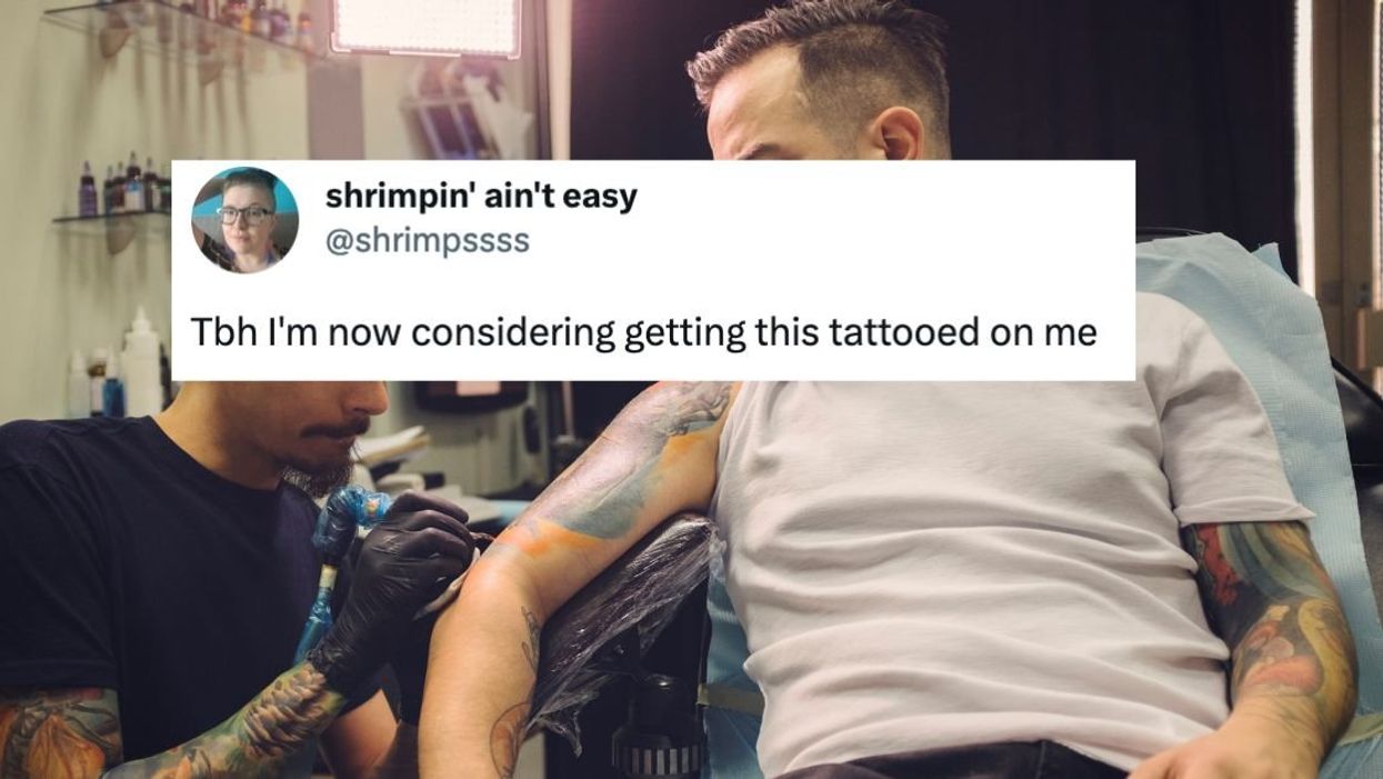 Man getting tattooed on his arm