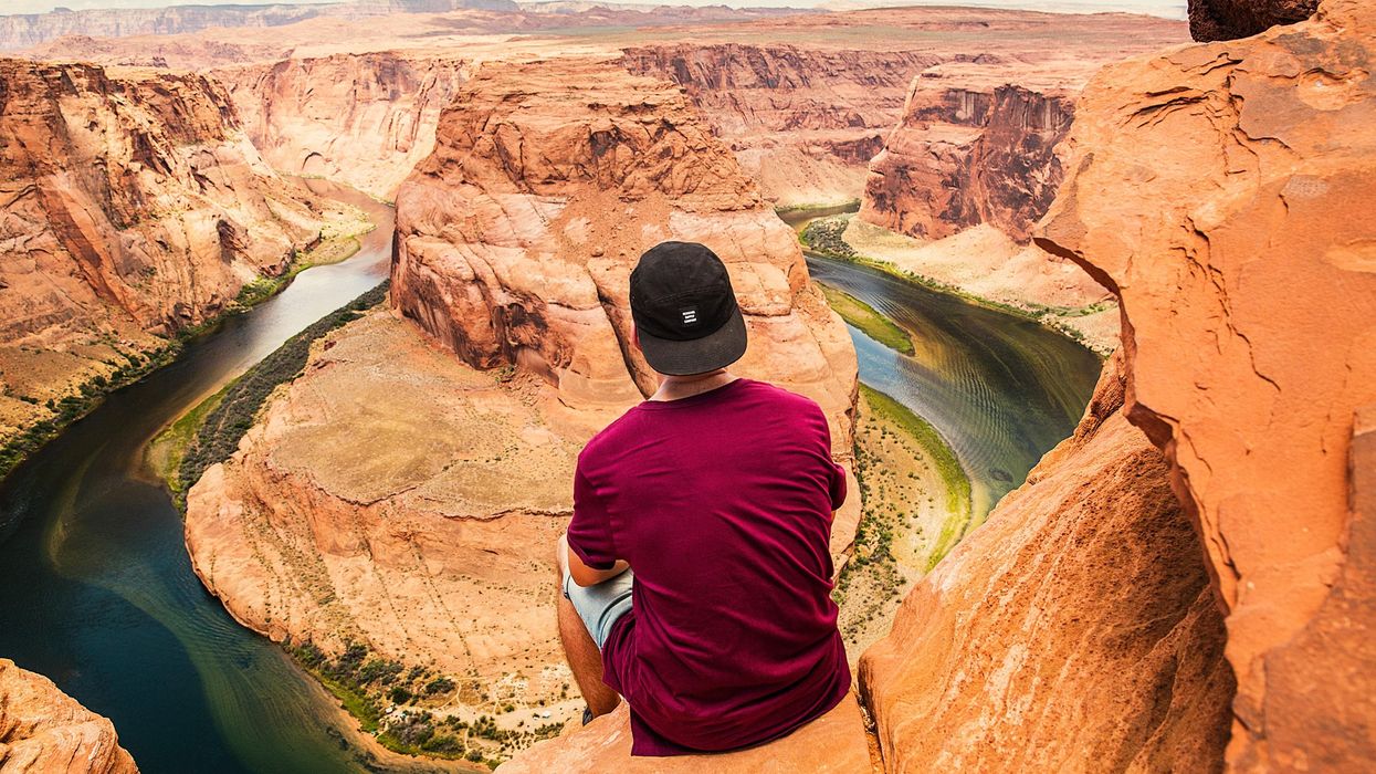 Man overlooking a canyon