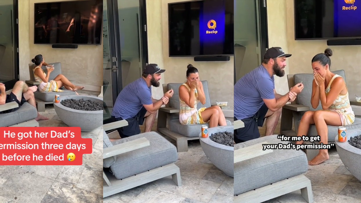 Man proposing to girlfriend with late father's blessing