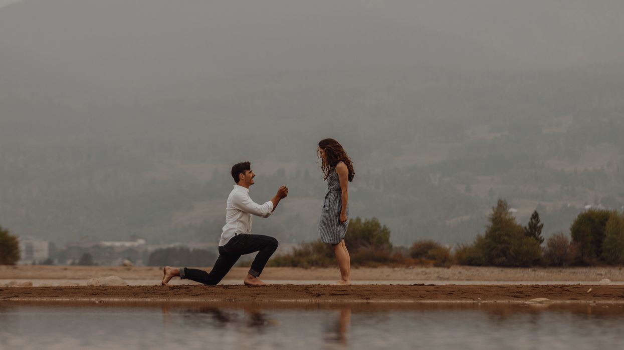 Man proposing to woman