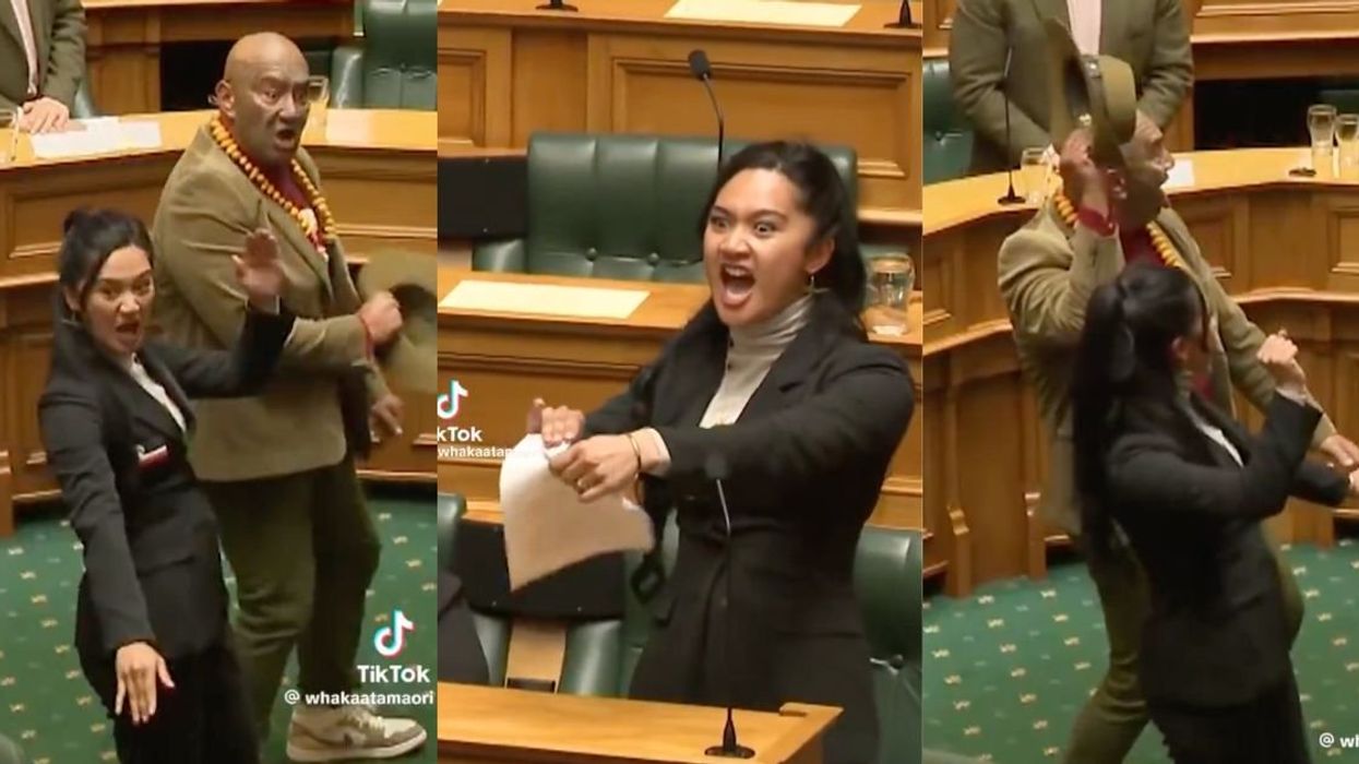 Maori lawmakers doing Haka