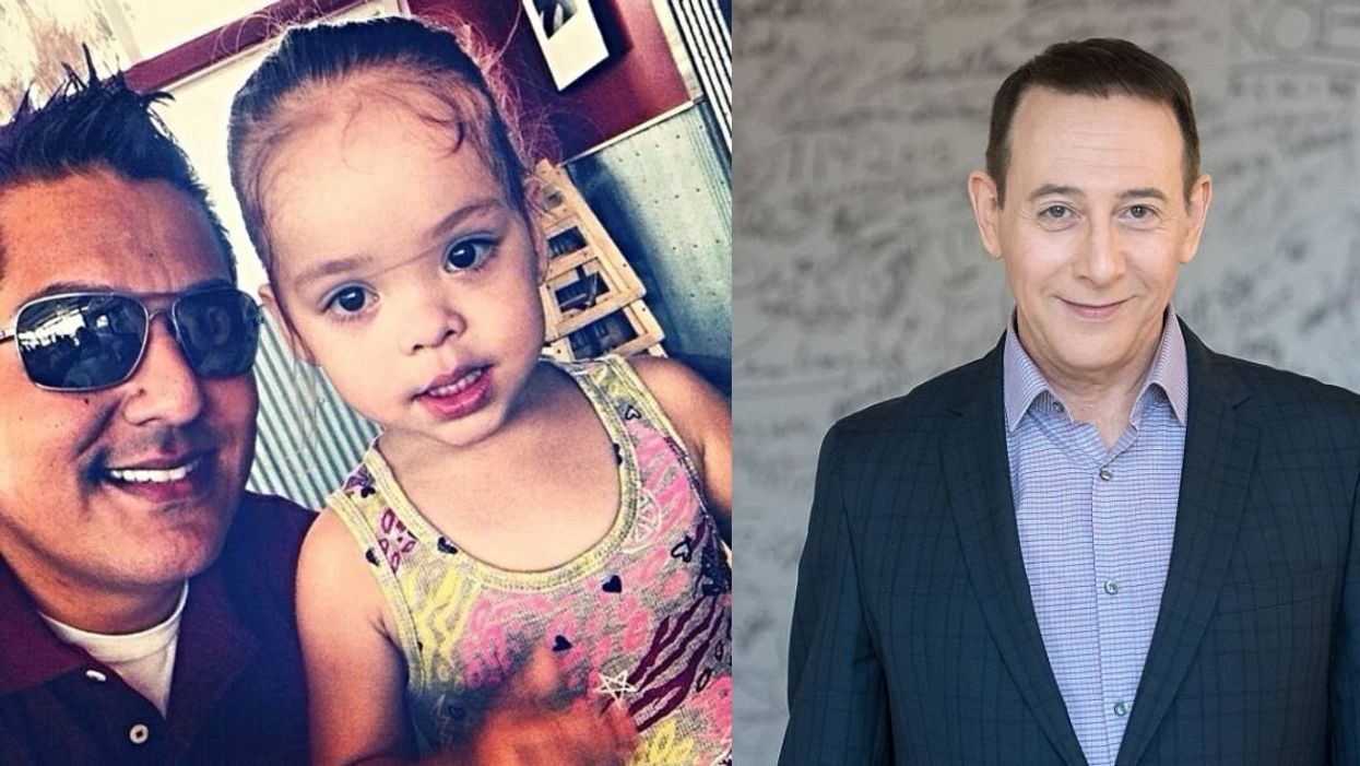 Mario Alejandro with his daughter; Paul Reubens