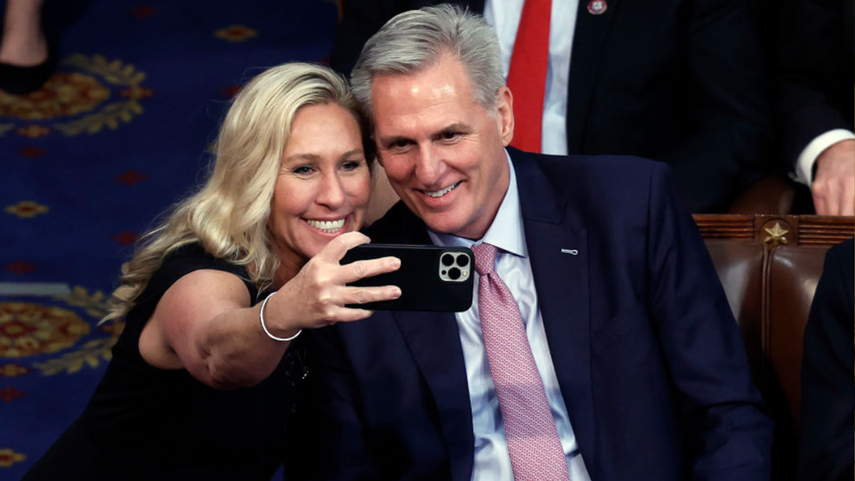 Marjorie Taylor Greene and Kevin McCarthy