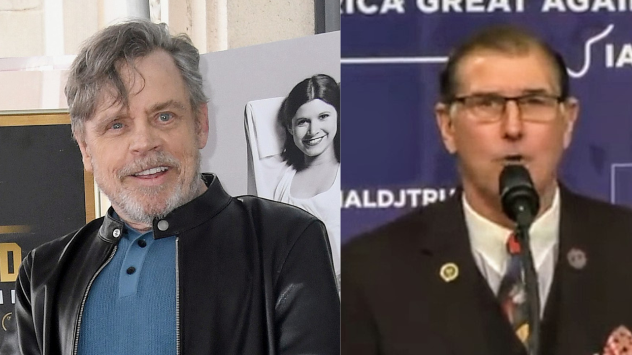 Mark Hamill at Carrie Fisher Hollywood Walk of Fame induction; Mike Sexton at MAGA Rally