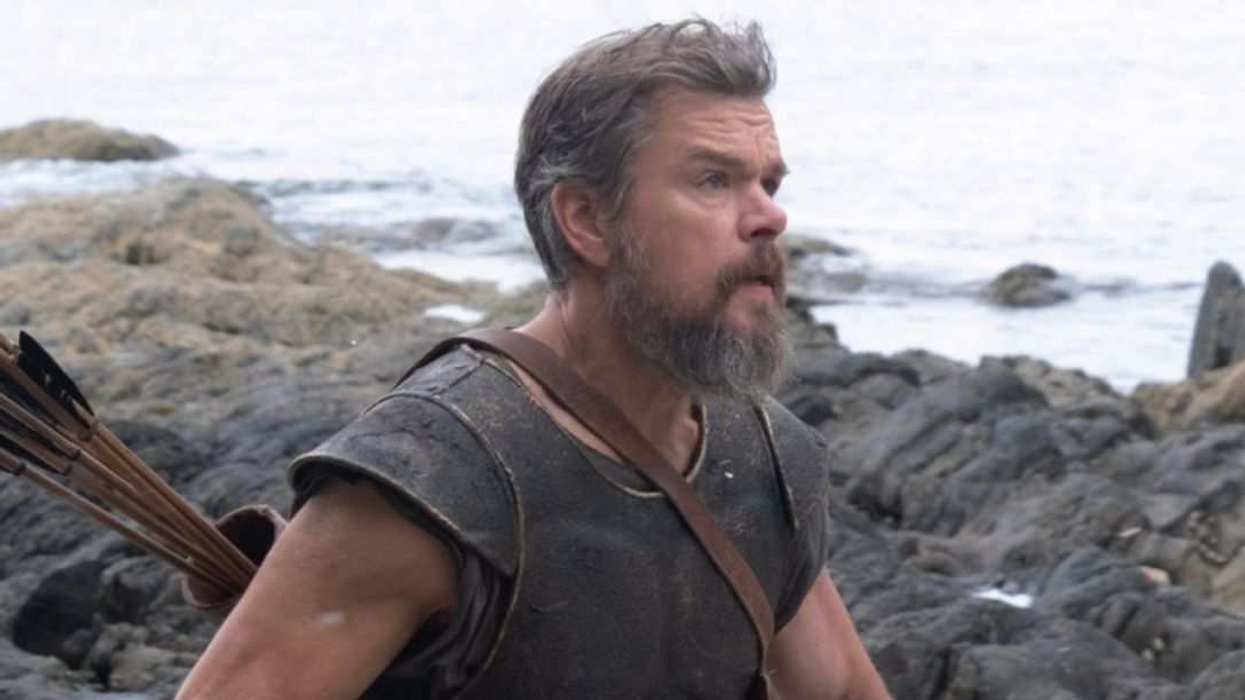 Matt Damon as Odysseus in The Odyssey, the role that led him to praise stunt performer Casey Dalton for her behind-the-scenes work.