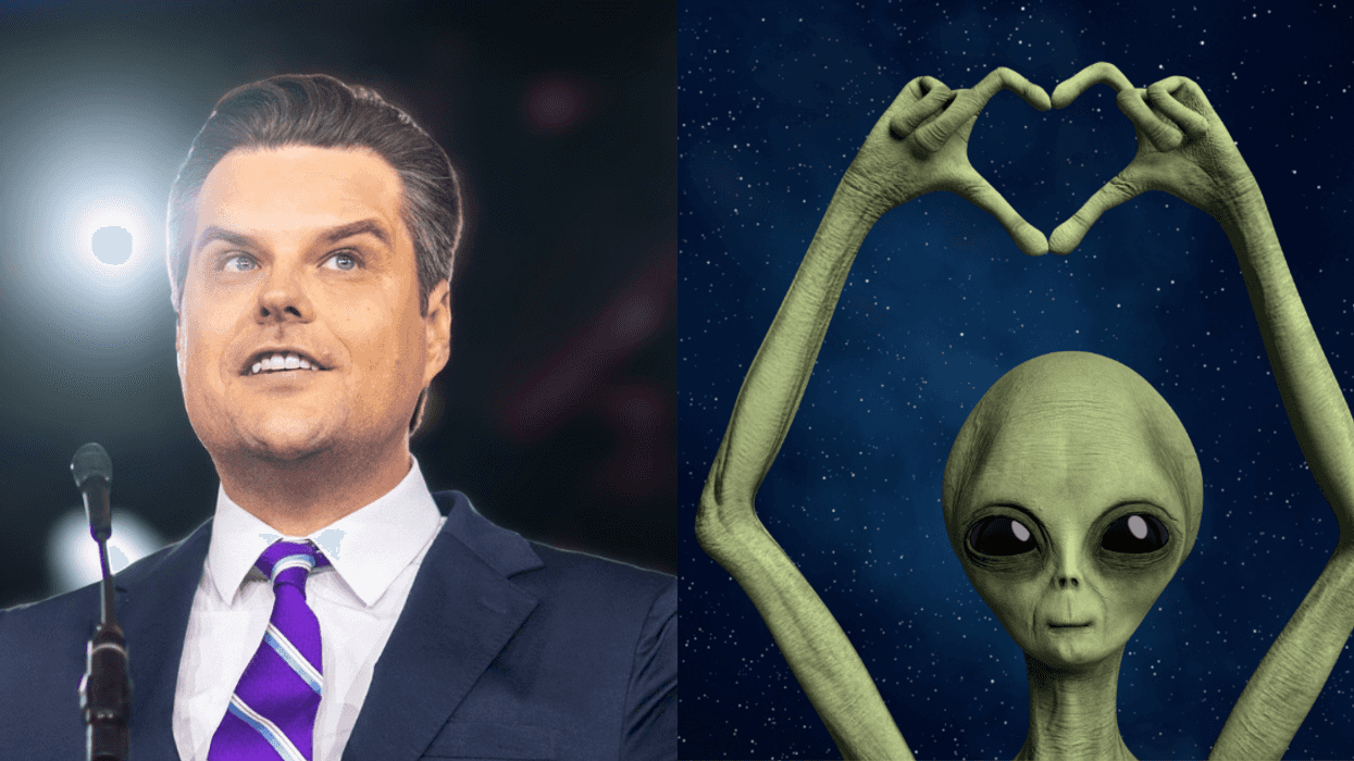 Matt Gaetz; alien making heart symbol