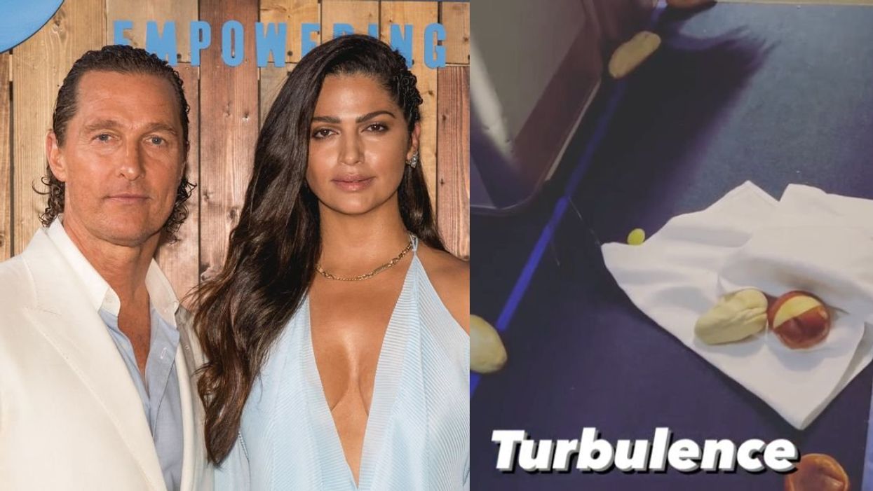 Matthew McConaughey and Camila; Screenshot from Camila's Instagram video of flight