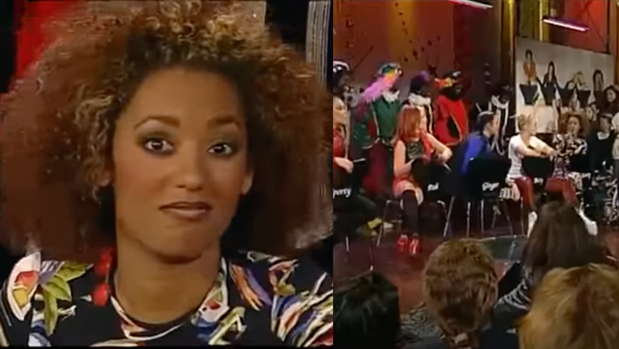 Mel B; YouTube screenshot of Spice Girls and Paul de Leeuw