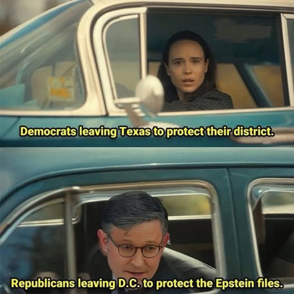 Meme mocking GOP over redistricting hypocrisy shared by Thomas Massie