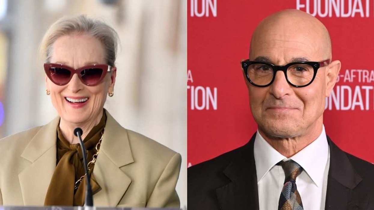 Meryl Streep (left) praised longtime friend and co-star Stanley Tucci (right) during his Hollywood Walk of Fame ceremony.