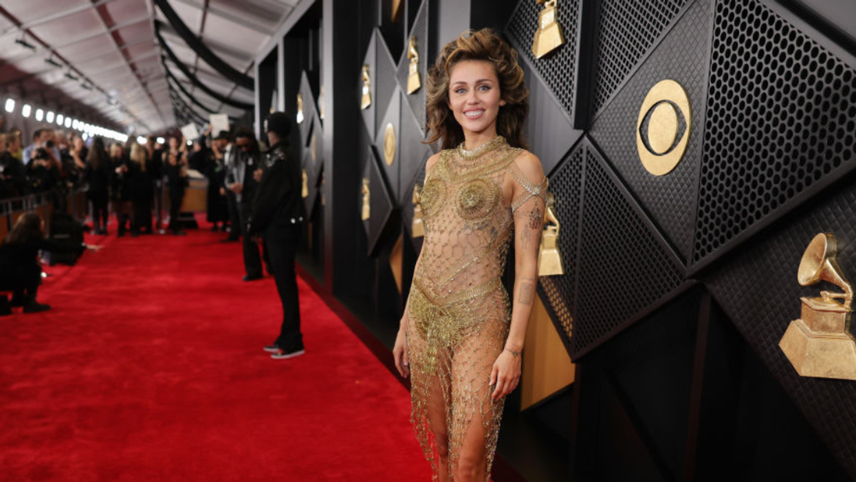 Miley Cyrus on Grammys red carpet