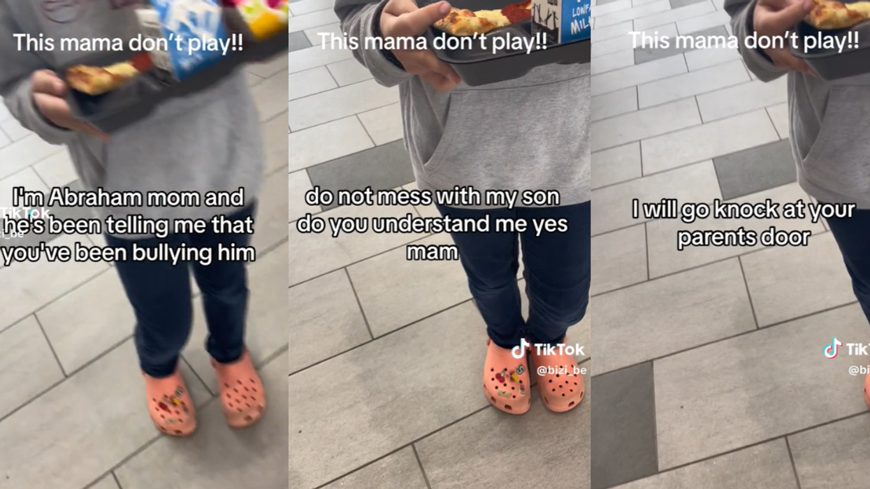 Mom confronting child who was bullying her child