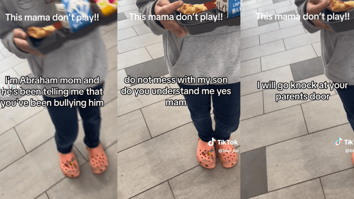 Mom confronting child who was bullying her child