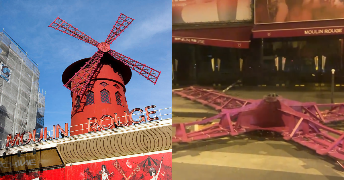 Moulin Rouge Windmill and its fallen propeller 