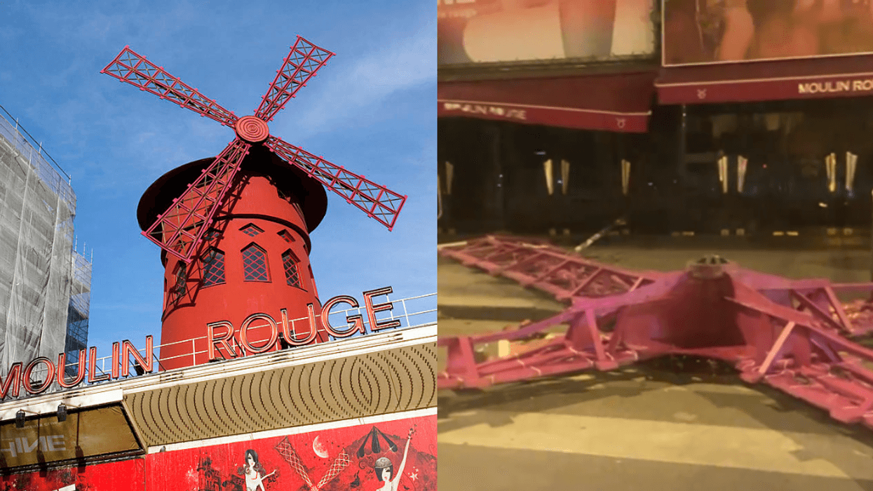 Moulin Rouge Windmill and its fallen propeller