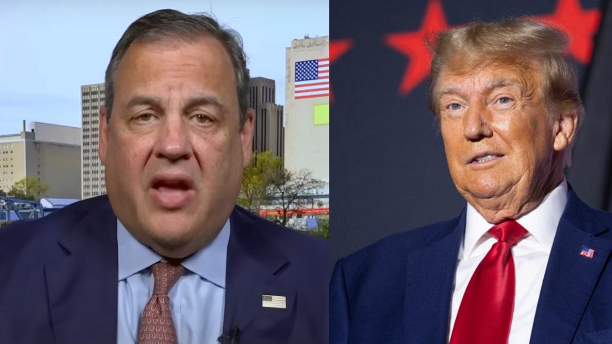 MSNBC screenshot of Chris Christie; Donald Trump