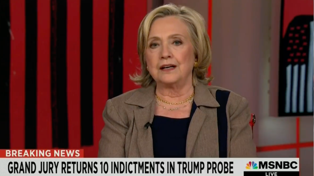 MSNBC screenshot of Hillary Clinton