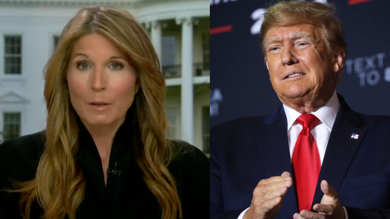 MSNBC screenshot of Nicolle Wallace; Donald Trump