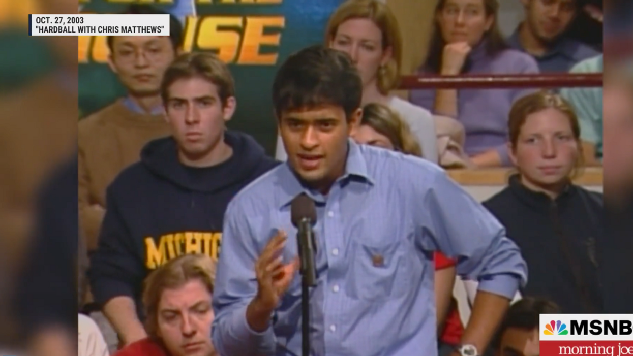 MSNBC screenshot of young Vivek Ramaswamy during MSNBC town hall