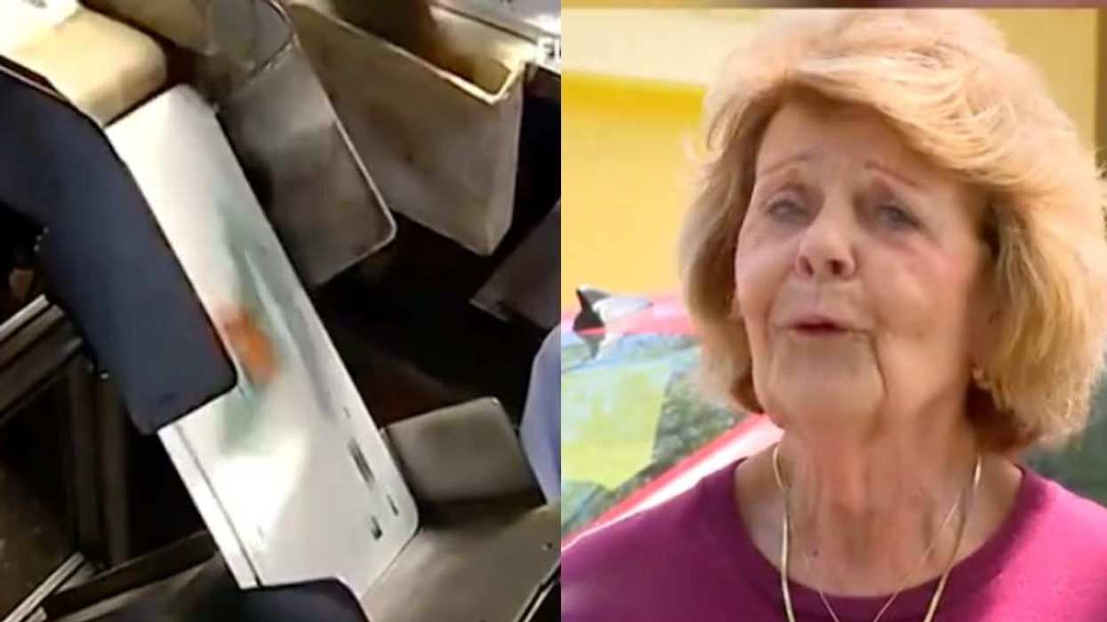Nancy Dello Stritto reacts after receiving the now-viral Florida license plate.