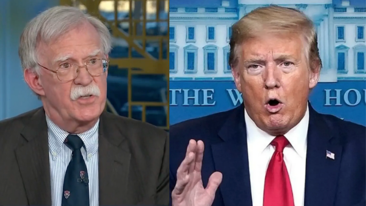 NBC News screenshot of John Bolton; Donald Trump