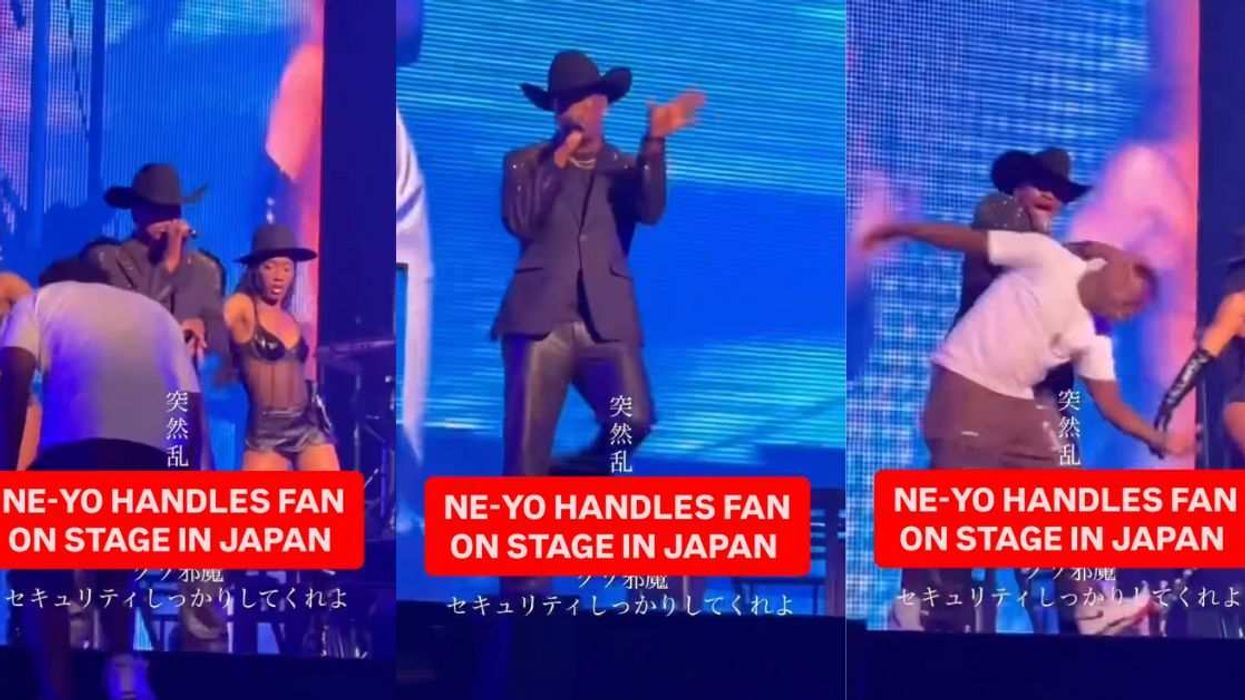 Ne-Yo shoved a stage-crashing fan during a Japan concert.