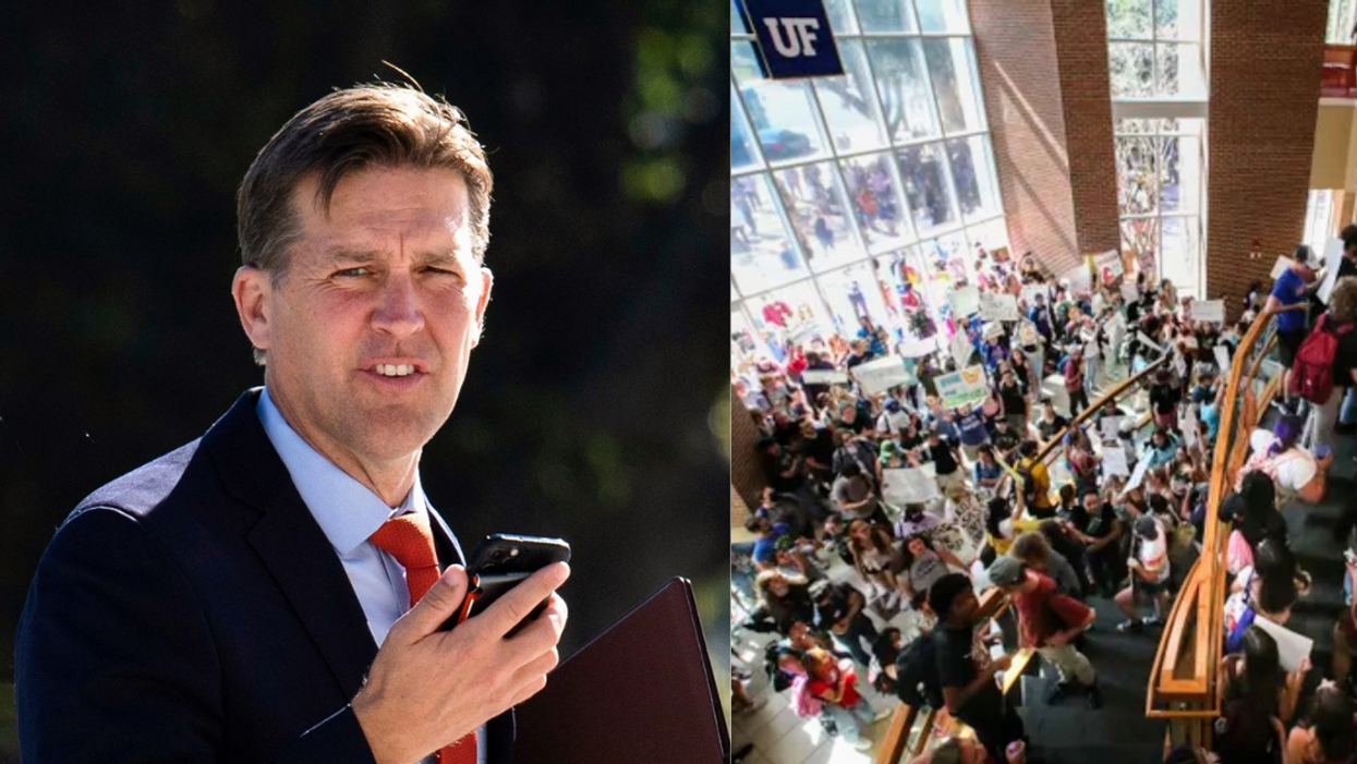 Nebraska Senator Ben Sasse;  University of Florida student and faculty protesters