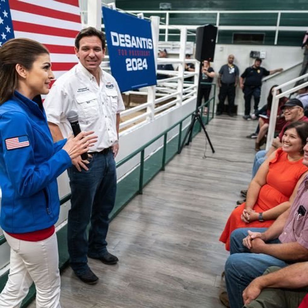 Never Back Down PAC manipulated photo of DeSantis rally