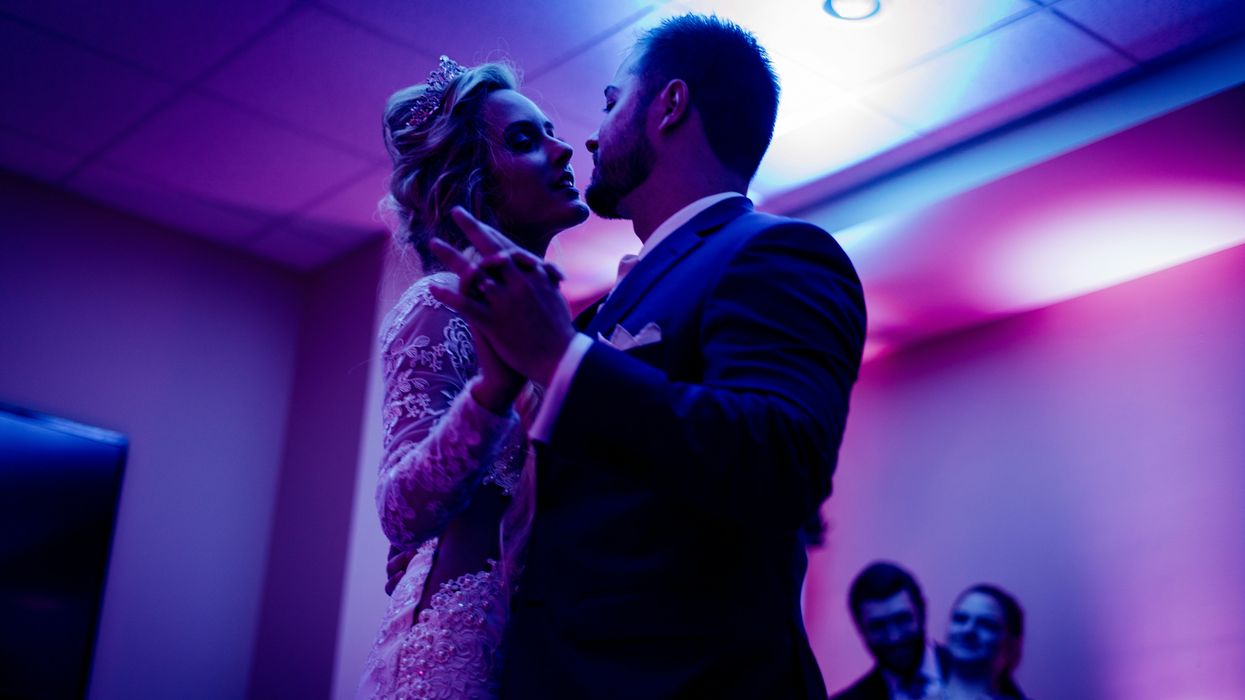Newlyweds celebrating