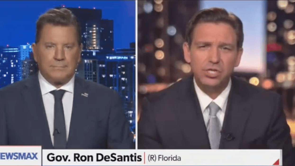 Newsmax screenshot of Eric Bolling and Ron DeSantis
