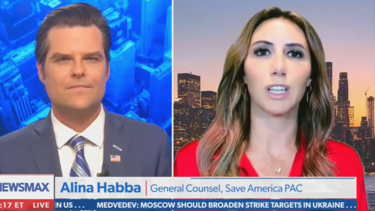 Newsmax screenshot of Matt Gaetz and Alina Habba