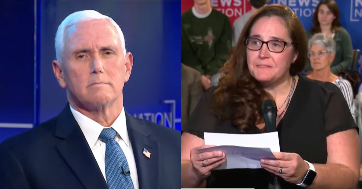 NewsNation screenshot of Mike Pence; NewsNation screenshot of Melissa McCollister