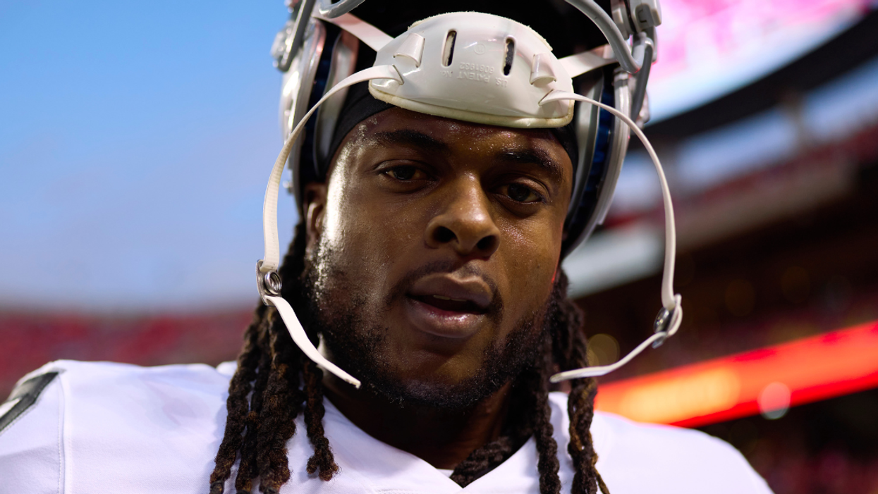 NFL player Davante Adams #17 of the Las Vegas Raiders