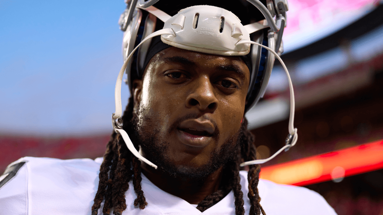 NFL player Davante Adams #17 of the Las Vegas Raiders