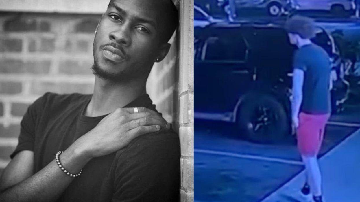 O'Shae Sibley; surveillance shot of suspected killer Dimitriy Popov