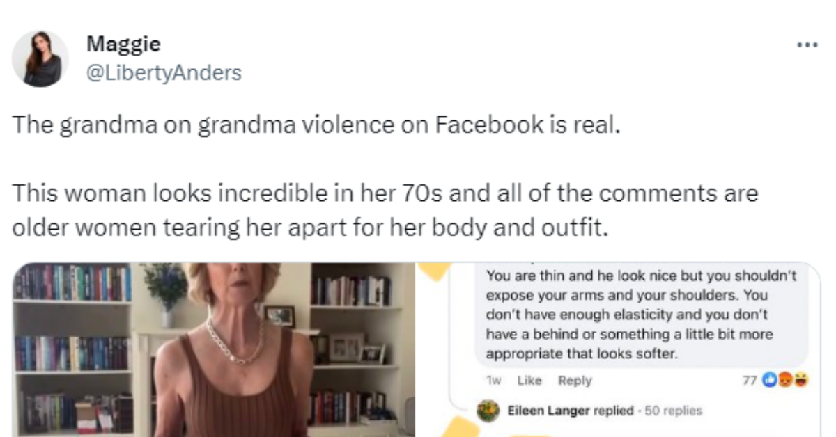 Older woman criticized for outfit choice