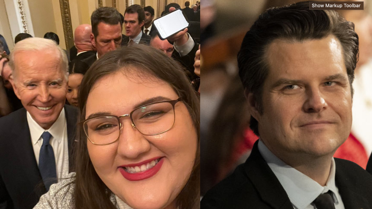 Olivia Julianna's selfie with President Joe Biden; Matt Gaetz