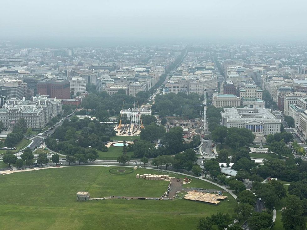 Ovverhead view of "The Claw" on White House South Lawn