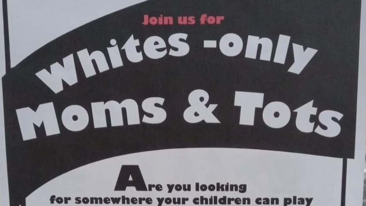 Partial image of racist signage