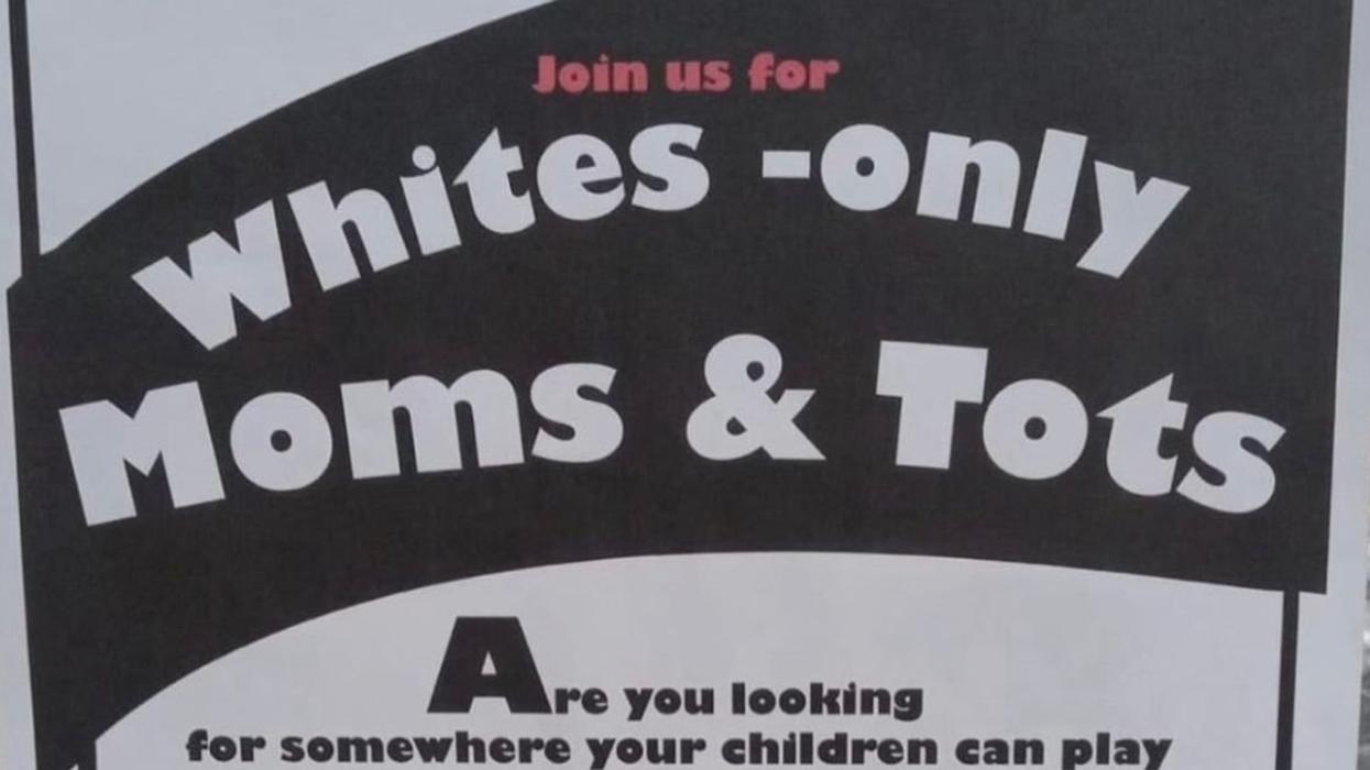 Partial image of racist signage