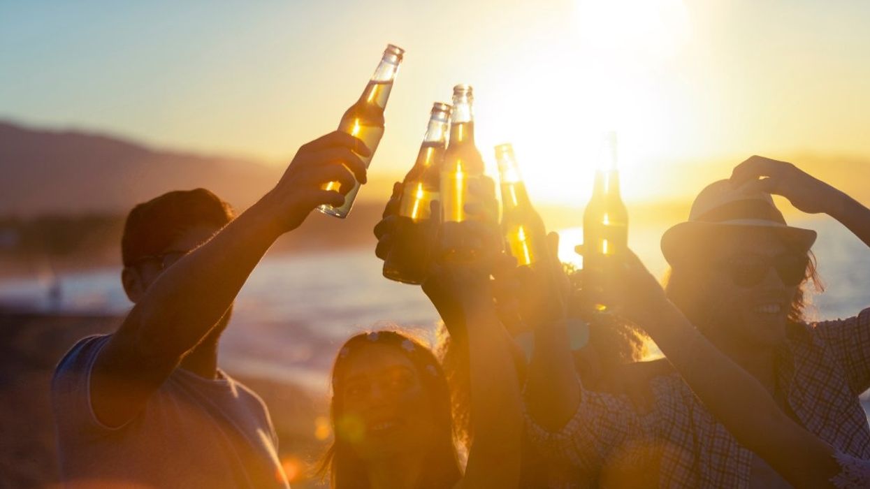 People with beer at the beach