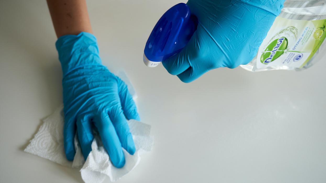 Person cleaning their home
