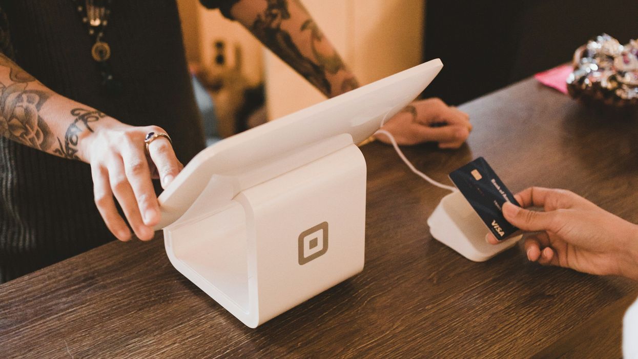 person making purchase