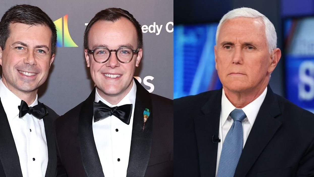 Pete and Chasten Buttigieg; Mike Pence