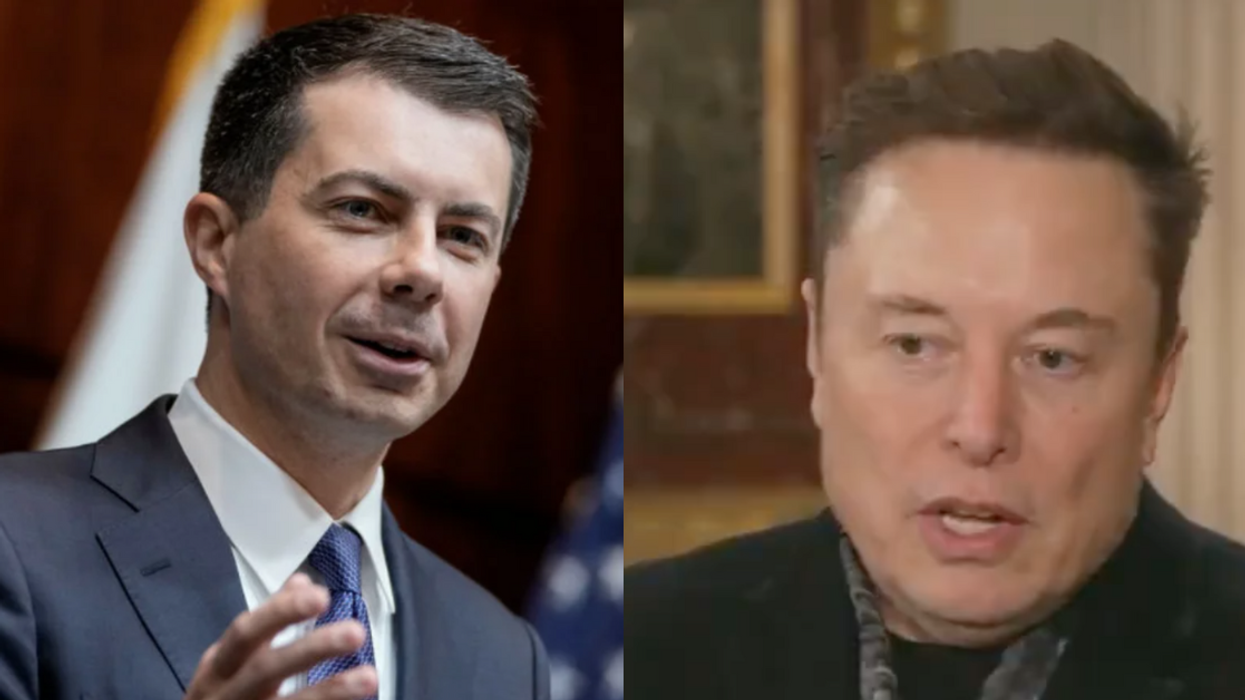 Pete Buttigieg; Screenshot of Elon Musk
