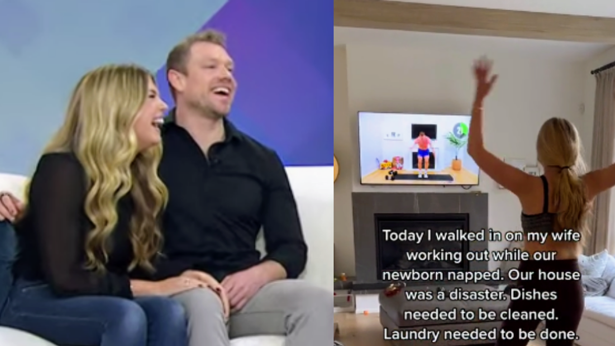 Phil and Brodie MacKenzie on Today Show; screenshot of Brodie MacKenzie from @leansquad1 TikTok