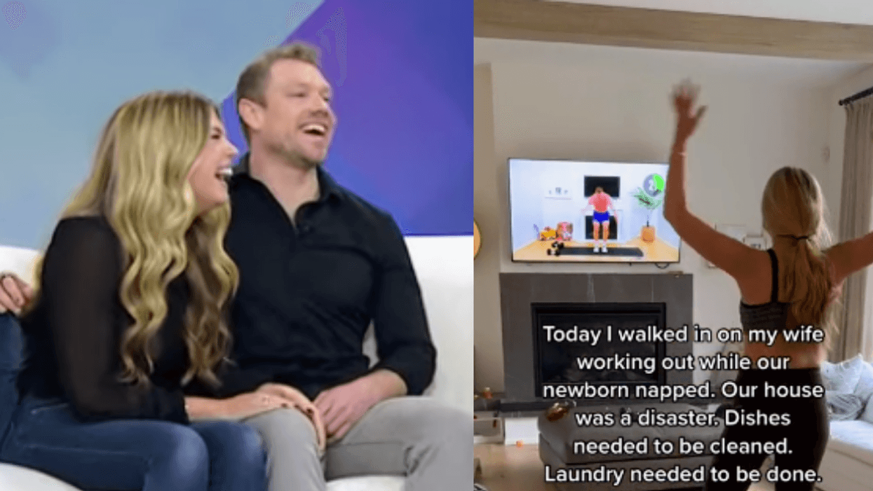 Phil and Brodie MacKenzie on Today Show; screenshot of Brodie MacKenzie from @leansquad1 TikTok