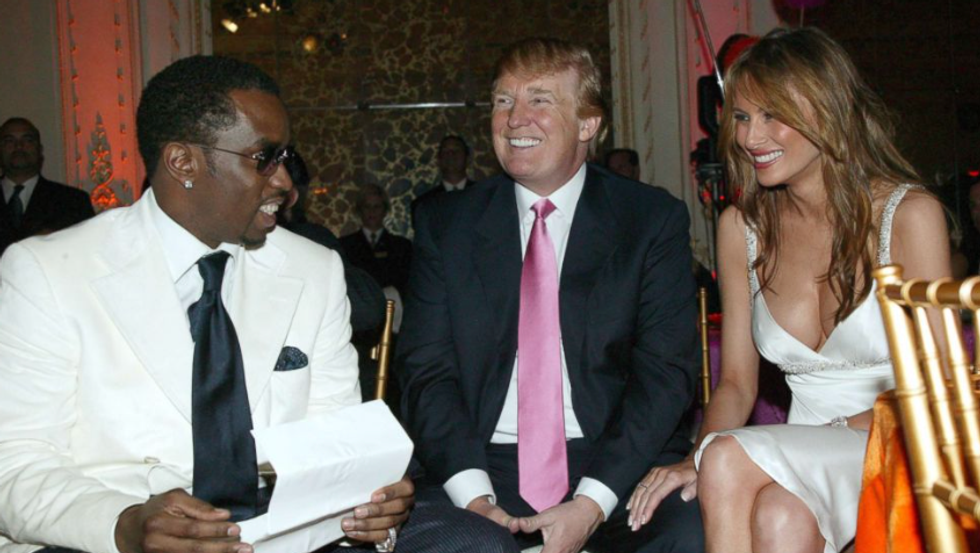 Photo of P. Diddy with Donald Trump and Melania Trump
